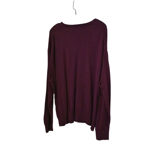 Men's HB Purple Burgundy V-neck Sweater Big and Tall Size 2XL - Picture 2 of 7